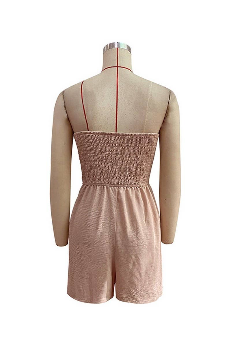 CWSJS0602_STRAPLESS ROMPER SHORTS JUMPSUIT