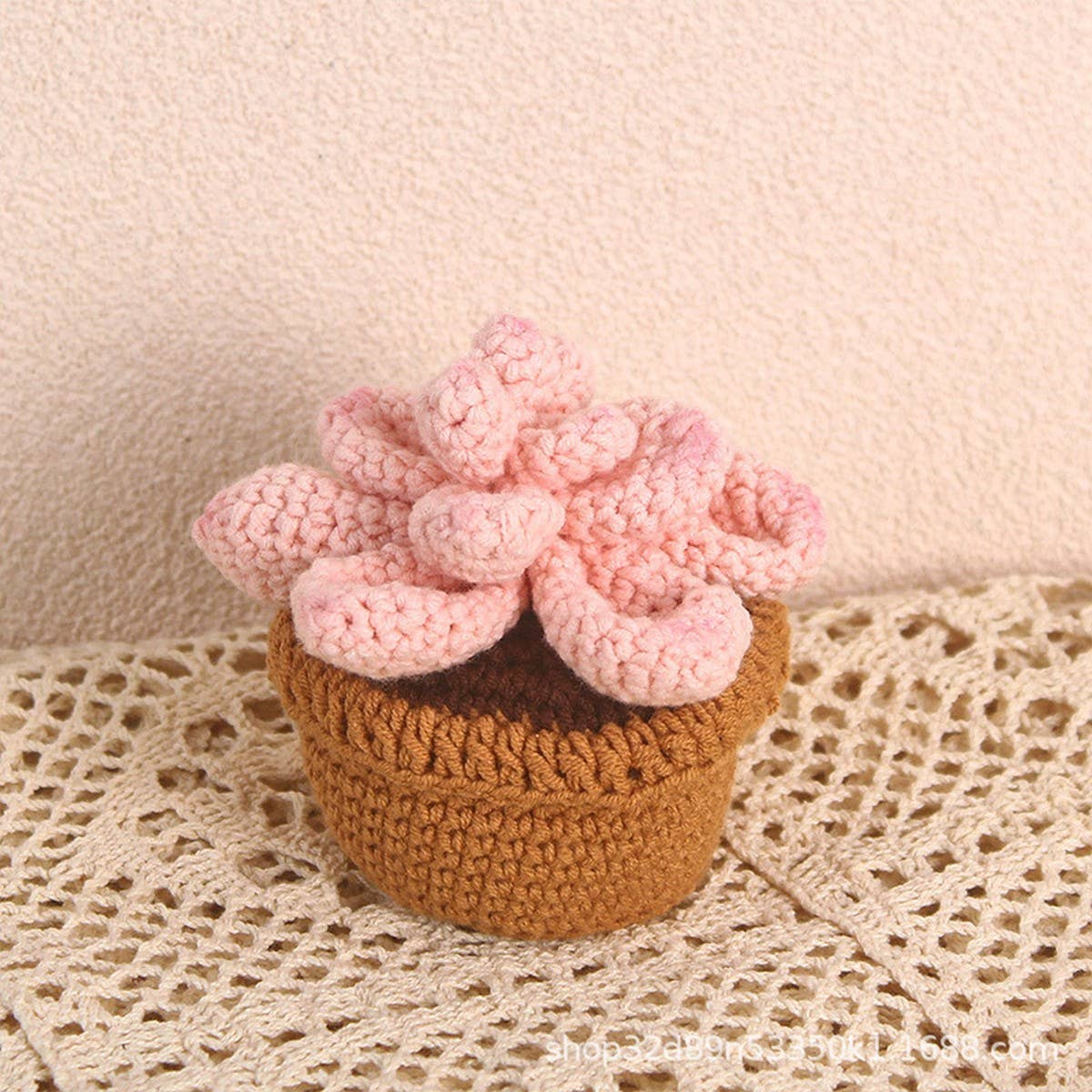 CWMM9280_PERMANENT SUCCULENT CROCHET GREEN PLANTS