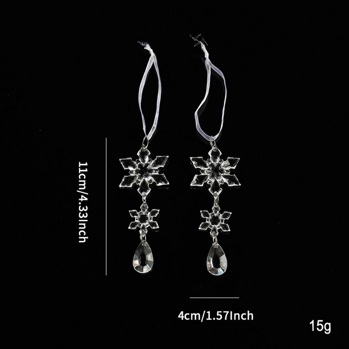 Clear Acrylic Snowflake Crystal Icicle Set Decor