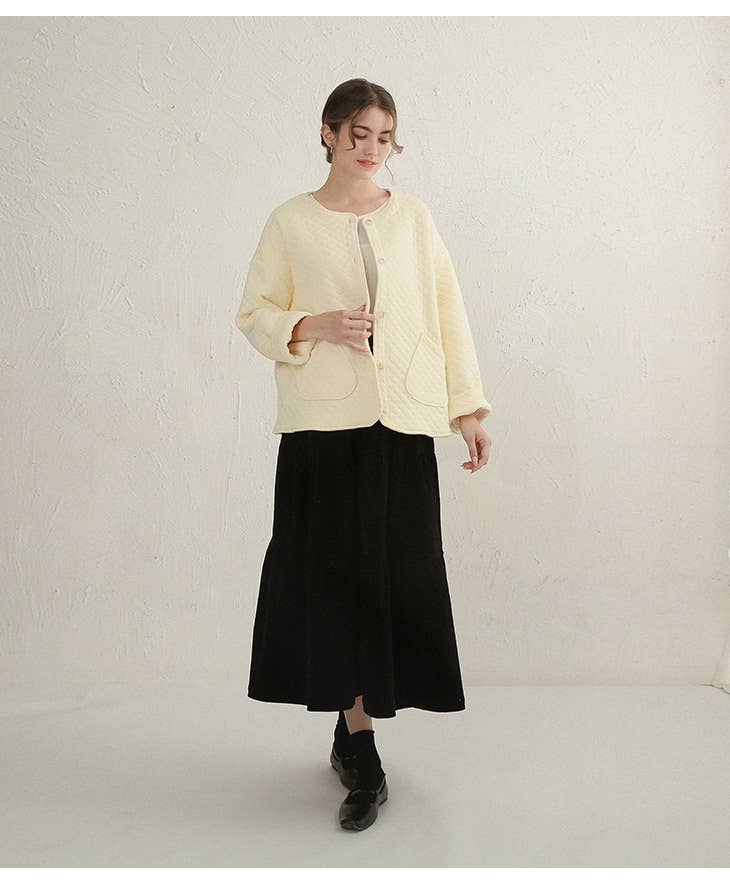 Diamond-shaped double-sided cotton jacket