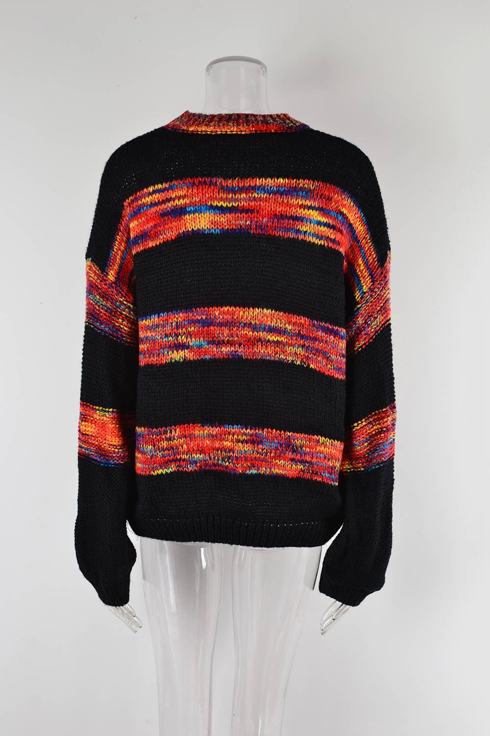 CREW NECK PULLOVER COLOR MATCHING SWEATER