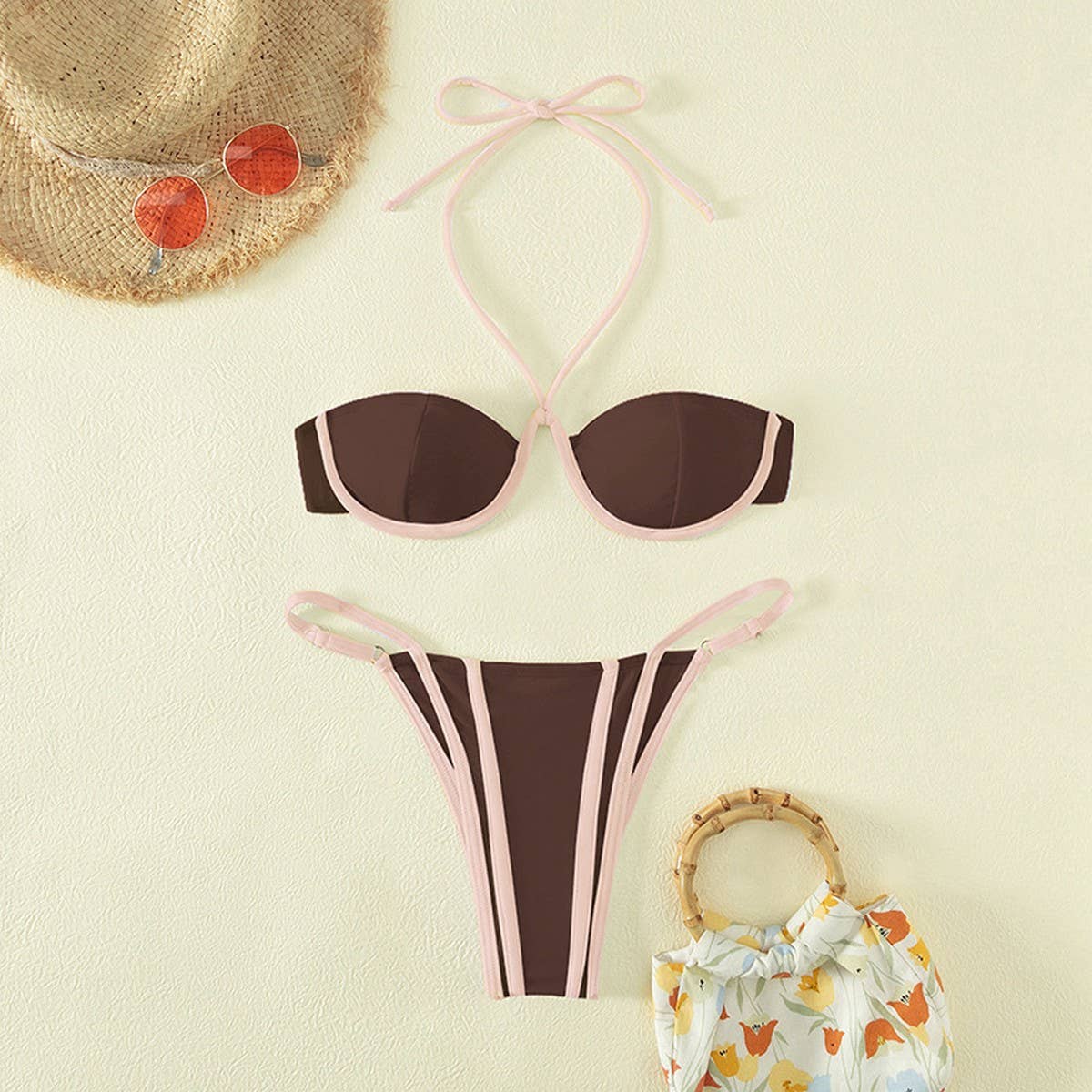 SEXY BIKINI LEOPARD PRINT TWO PIECE SWIMSUIT