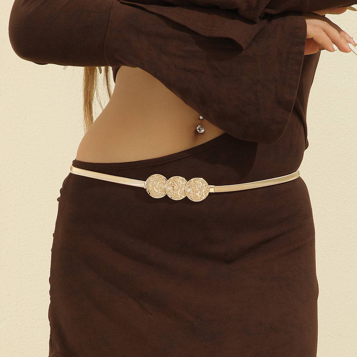 CWABE0967_FASHION ELASTIC WAIST CHAIN WAIST BELT