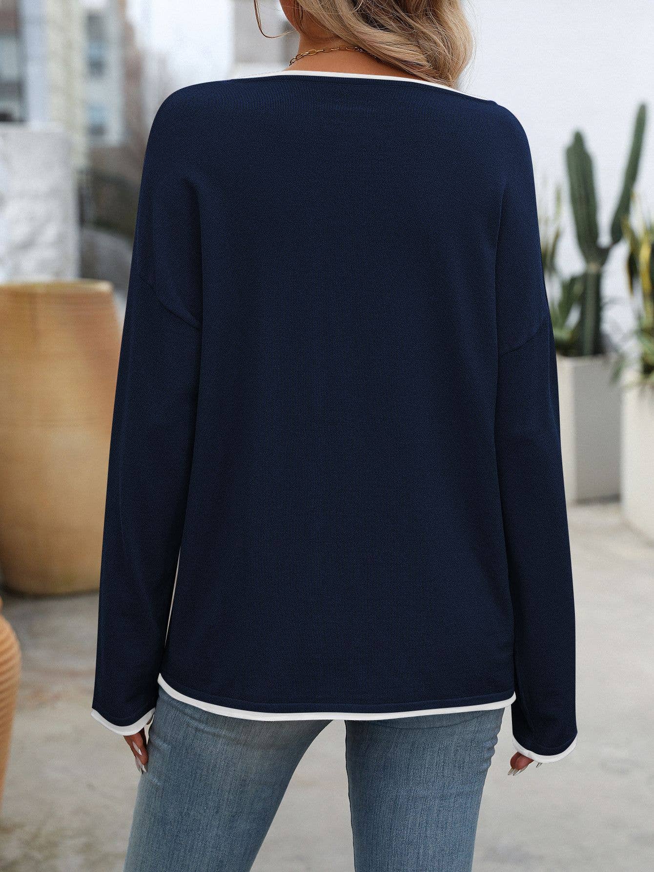 CREW-NECK JUMPER WITH LONG SLEEVE YARN