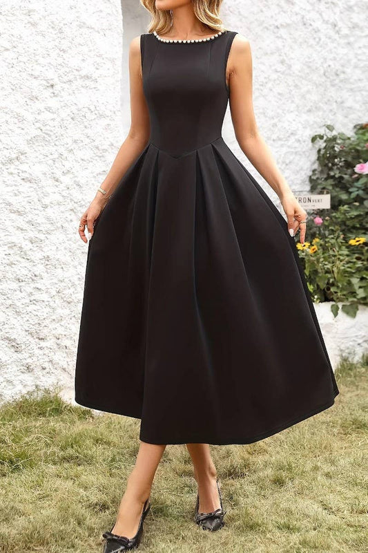 CWDMD4884_HEPBURN BACKLESS PEARL EVENING GOWN DRESS
