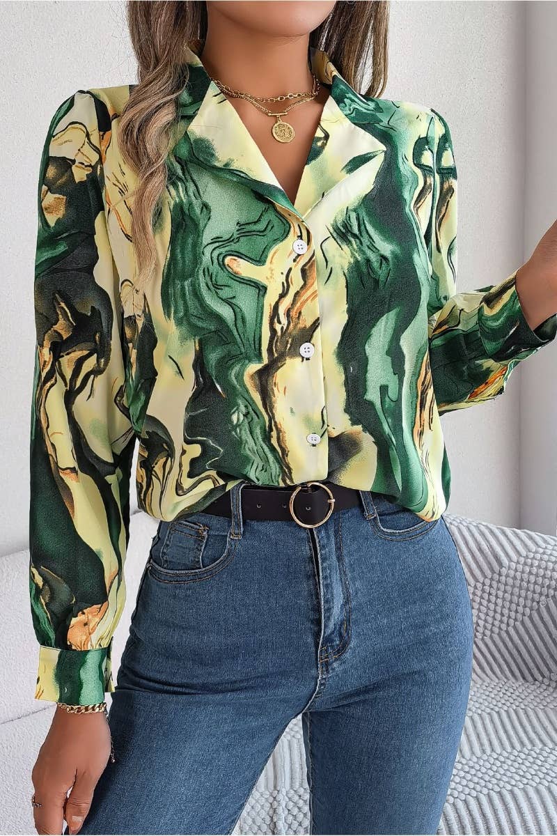 CWTDSL0086_SUMMER COLOR STRIPED LONG-SLEEVED SHIRT