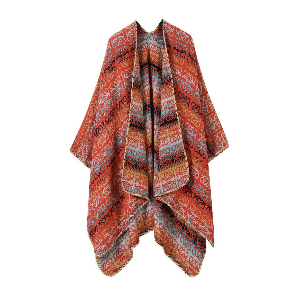 FAUX CASHMERE CAPE SHAWL WARM CAPE SCARF