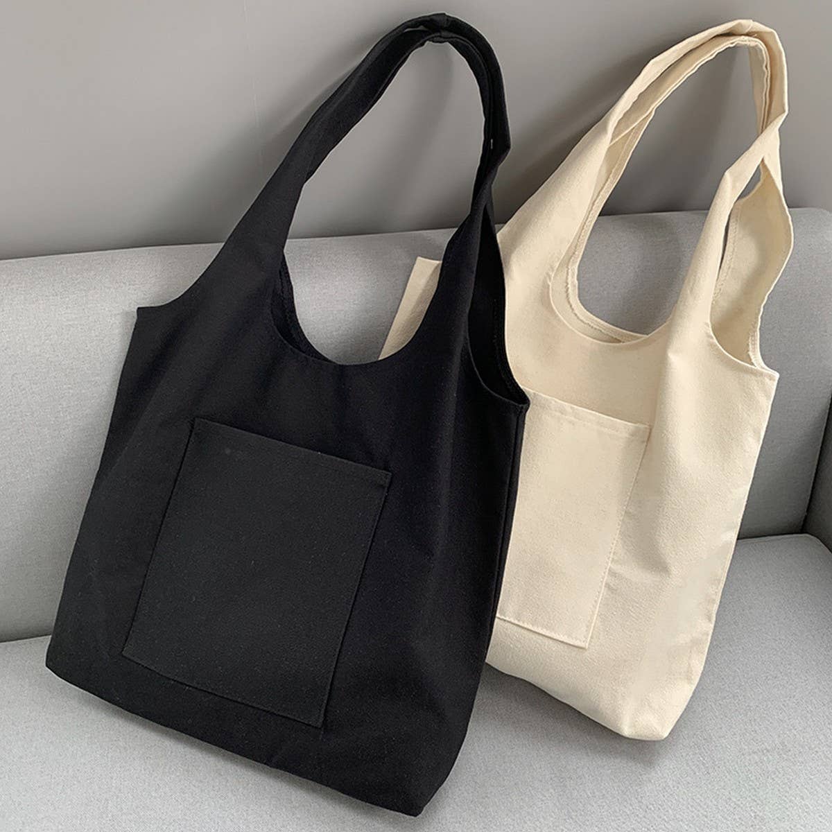 SOLID COLOR LITERARY BLANK HAND-PAINTED CANVASBAG_CWAB2131