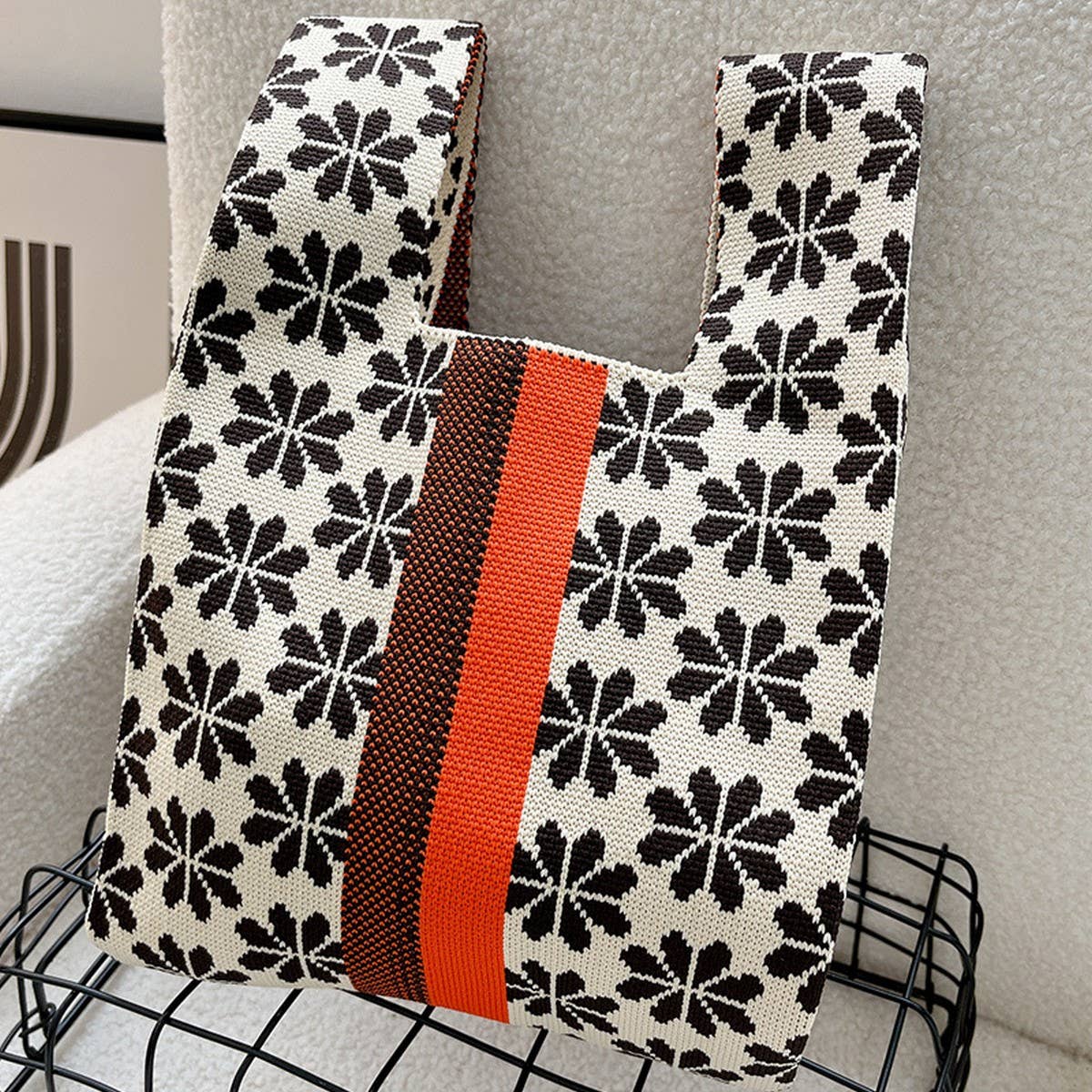 CUAB00620_STRIPED LARGE TOTE BAG WOMEN¡¯S SHOULDER HANDBAG