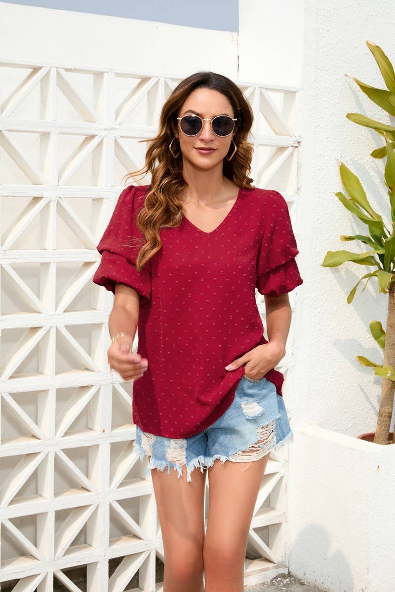 CWTBLS0811_LOOSE CASUAL VACATION T-SHIRT