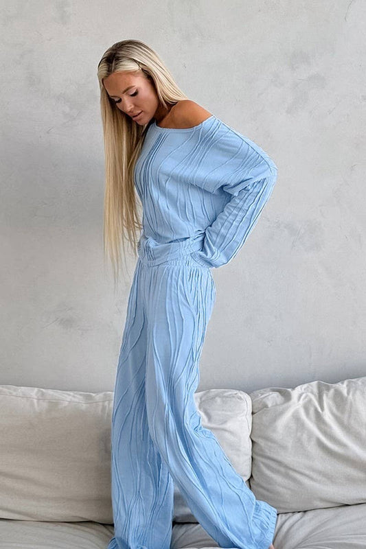 CWSPJ0277_LONG-SLEEVED AND LONG-PANTS PAJAMAS TWO-PIECE SET