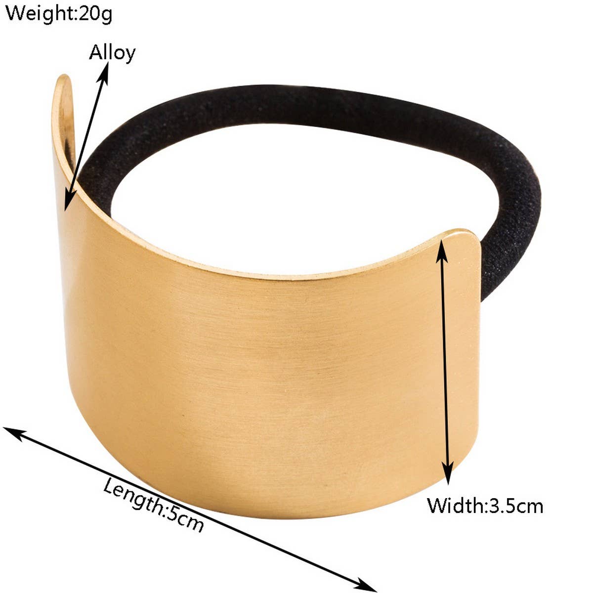 Minimalist Brushed Metal Hair Tie for Women