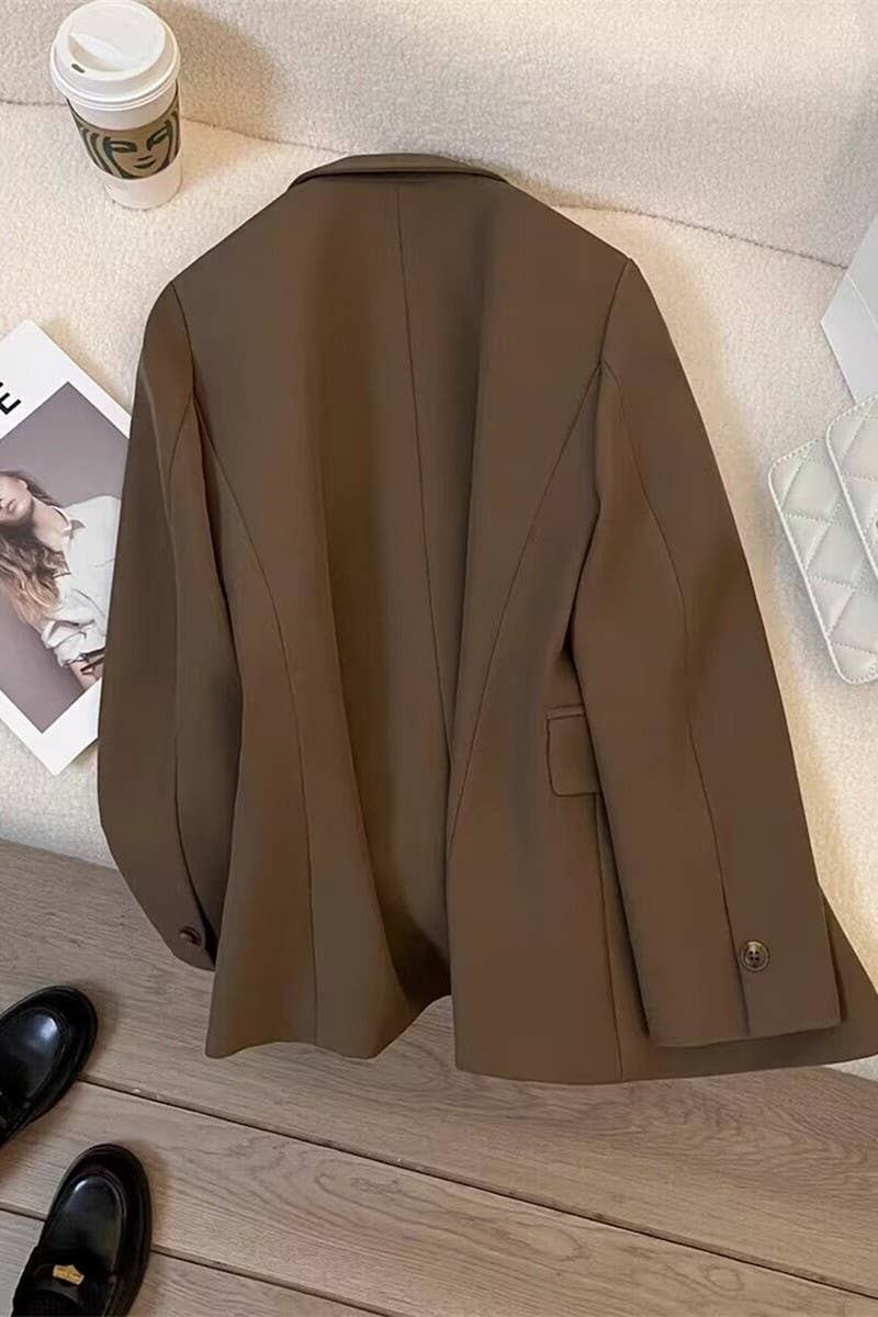 CWOBL0135_SINGLE BUTTON LAPEL POCKET BLAZER