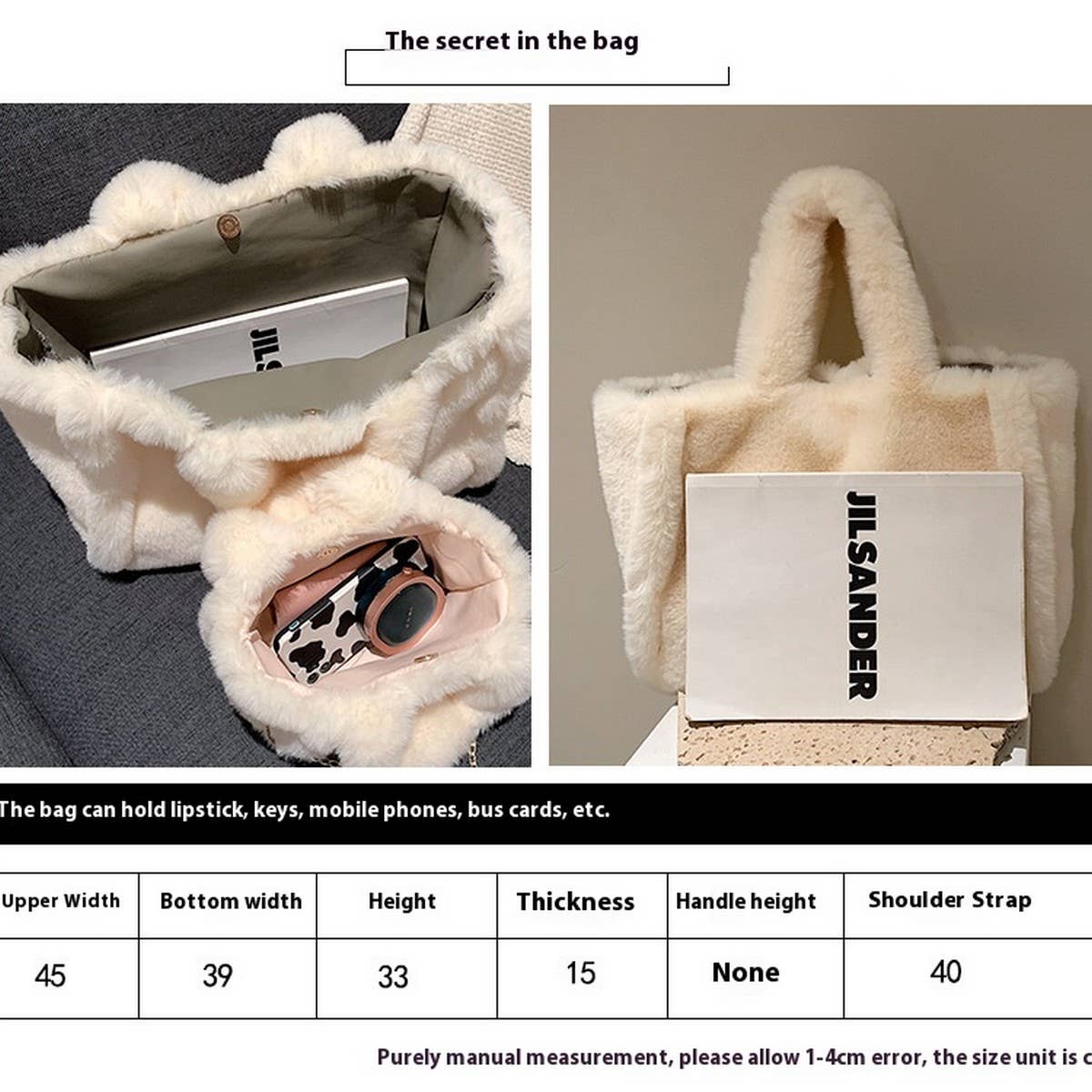 Plush Fur Handbag Women Crossbody Tote_CUAB00593