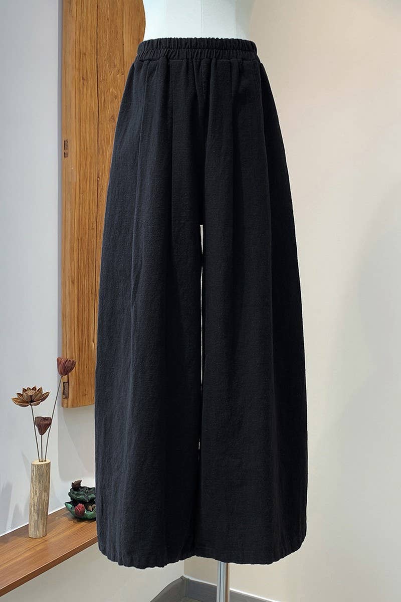 CWBLP1378_LINEN AND COTTON SAND-WASHED WIDE-LEG PANTS