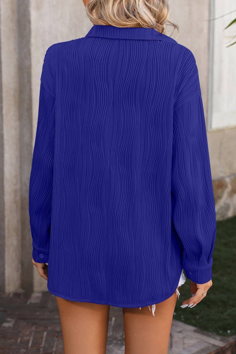 CWTSTL2190_STYLISH WAVY TEXTURED LONG SLEEVE SHIRT TOP