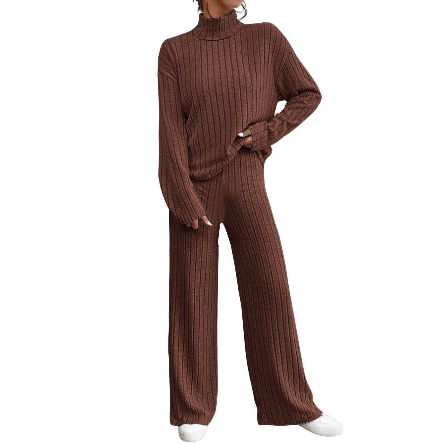 CASUAL HIGH-NECK KNITTED LONG-SLEEVED PANT SUIT_CWSTB1237