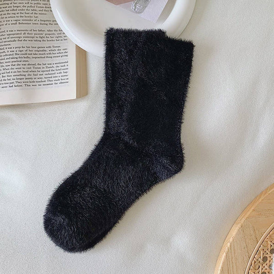 SOLID COLOR MID-TUBE AUTUMN AND WINTER SNOW SOCKS_CWMS0789