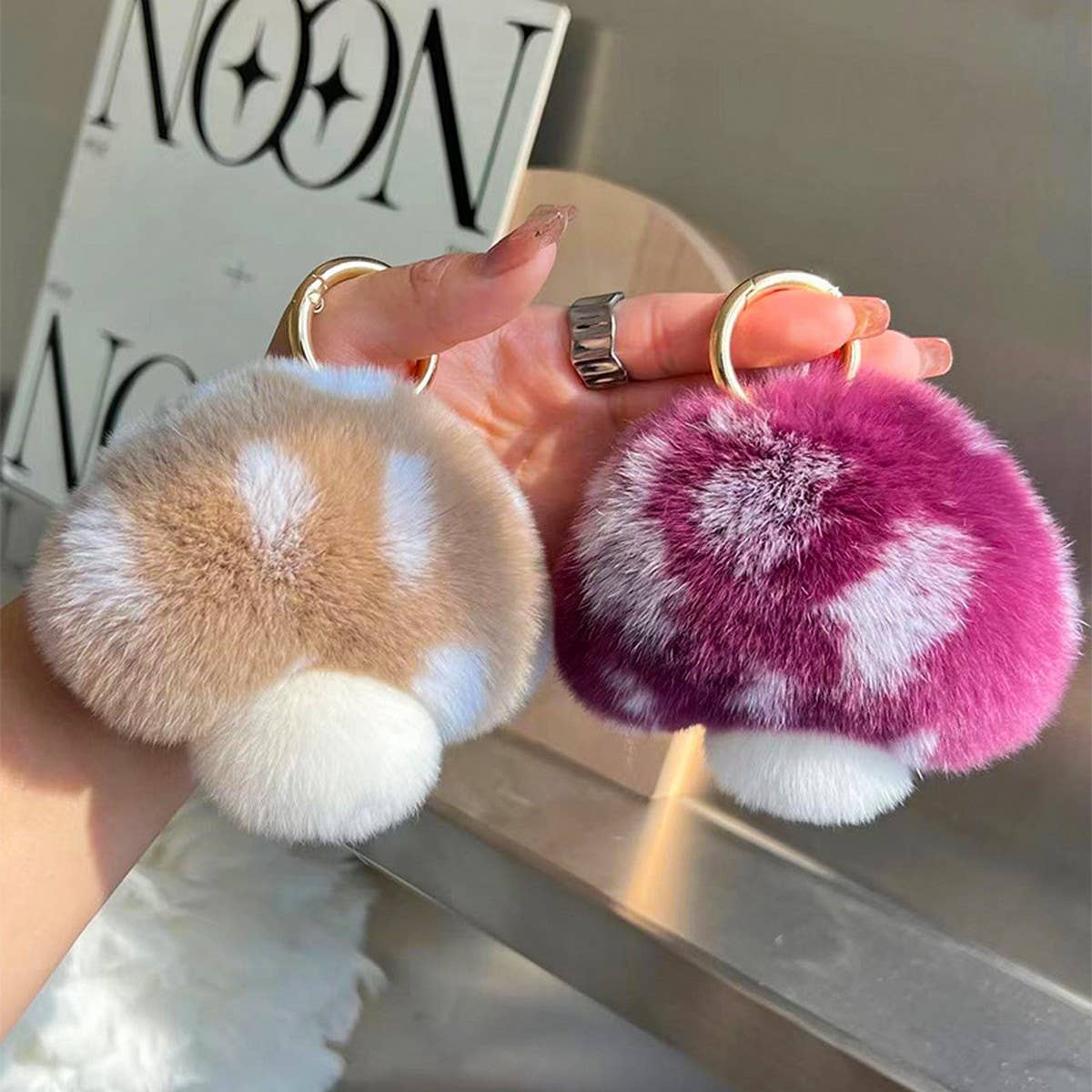 CUTE LITTLE MUSHROOM CAR KEYCHAIN BAG PENDANT