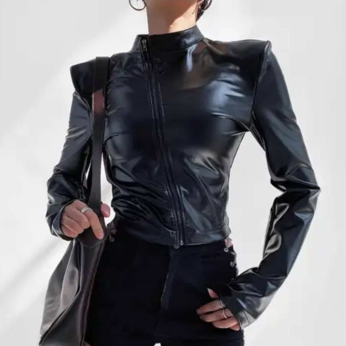 AMERICAN SPY STYLE STAND COLLAR SLIM-FIT JACKET