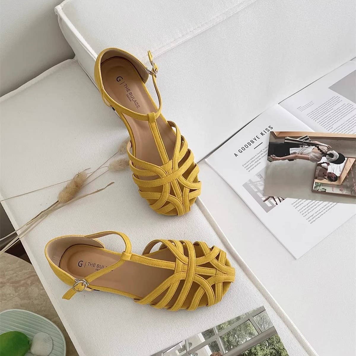 Vintage Flat Roman Sandals with Woven Cutouts
