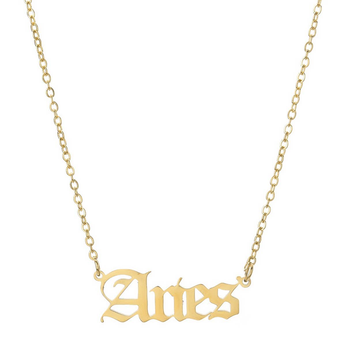 STAINLESS STEEL ZODIAC PENDANT CLAVICLE NECKLACE_CWMM2719