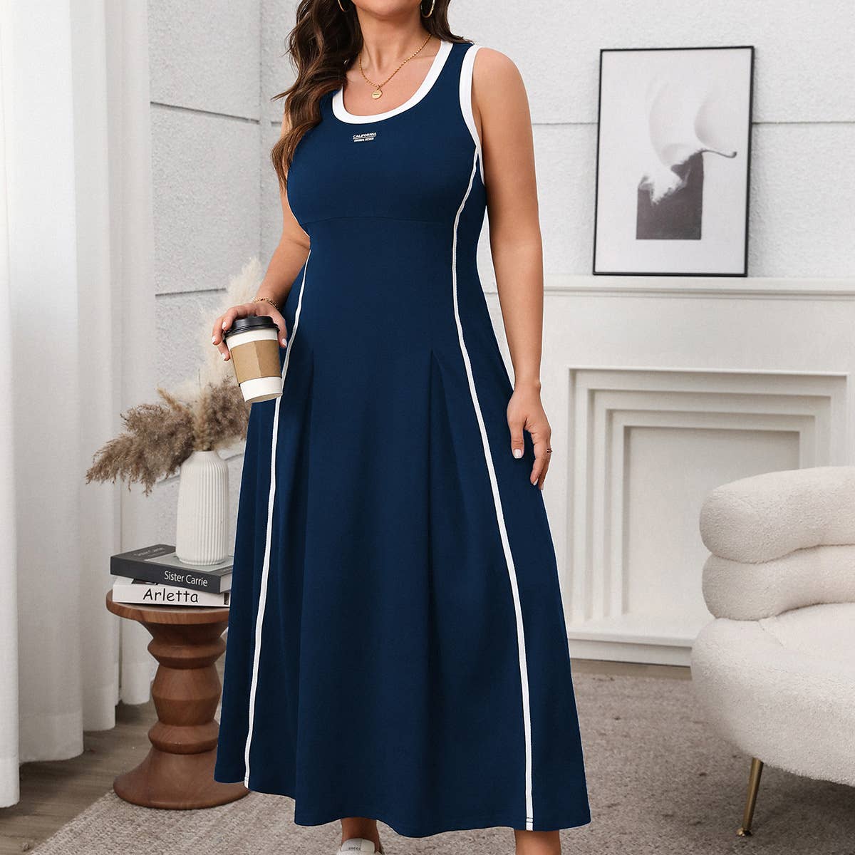 Elegant Spaghetti Strap Waist Dress for Summer