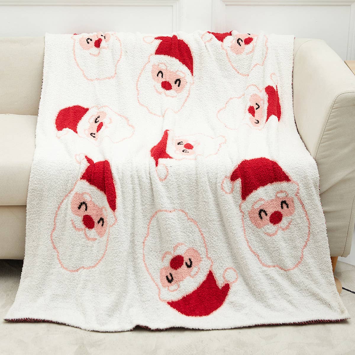 CHRISTMAS SNOWFLAKE KNITTED JACQUARD BLANKET