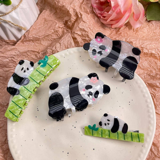CWAHA4464_GIRLS PERSONALIZED CUTE PANDA CARTOON HAIRPIN