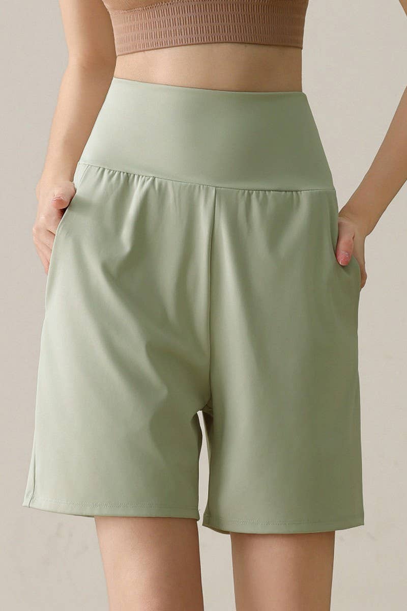 CWBSP0224_HIGH WAISTED YOGA CASUAL SPORTS SHORTS