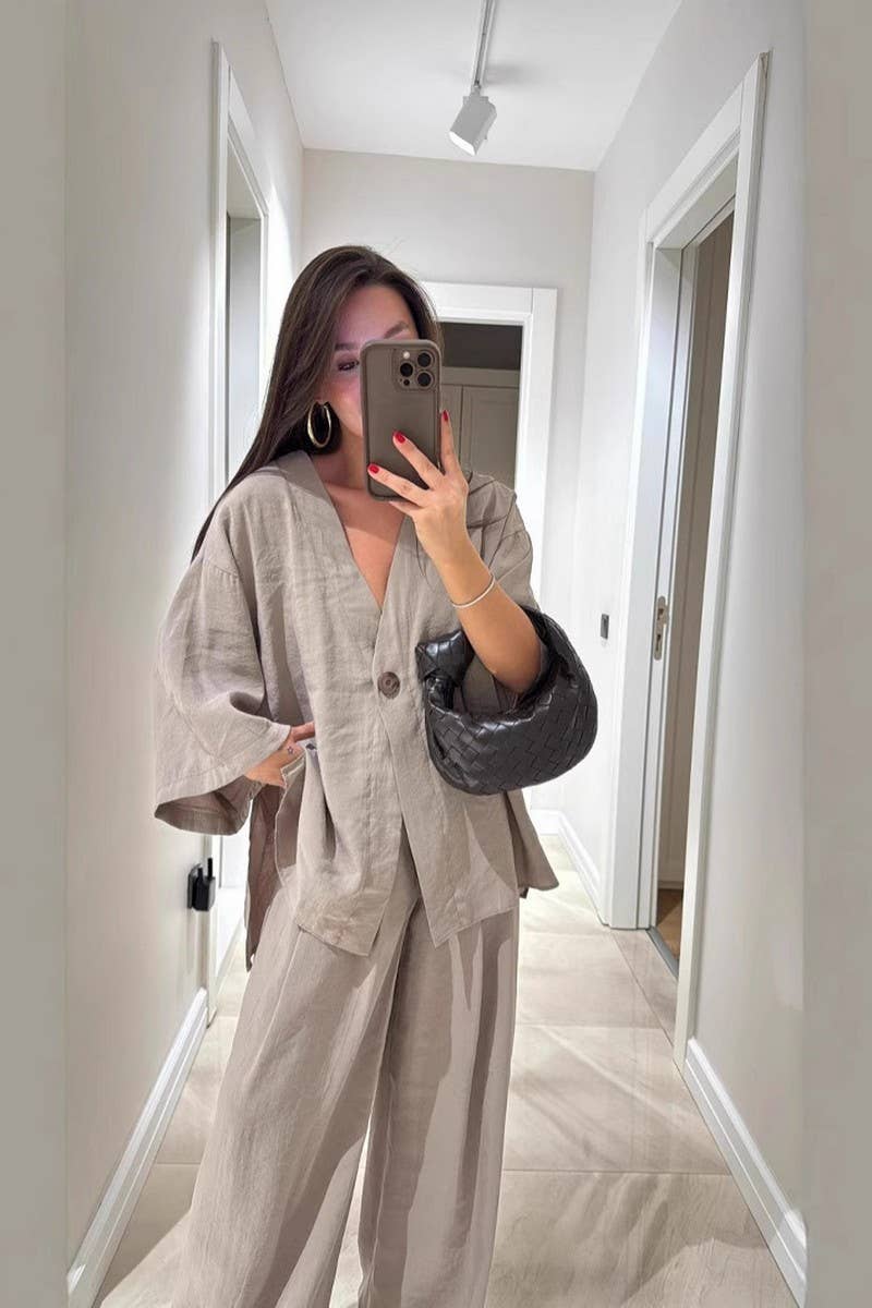 CWSTB00377_V-NECK LONG-SLEEVED TOP AND TROUSERS SUIT