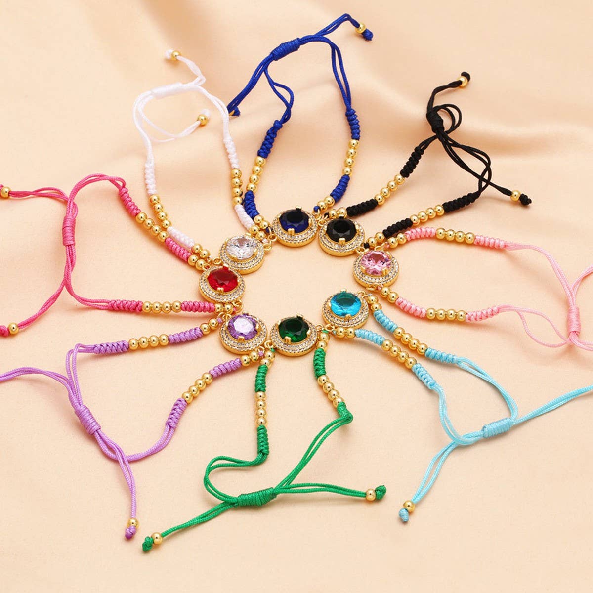SET WITH COLORED ZIRCON BRACELET