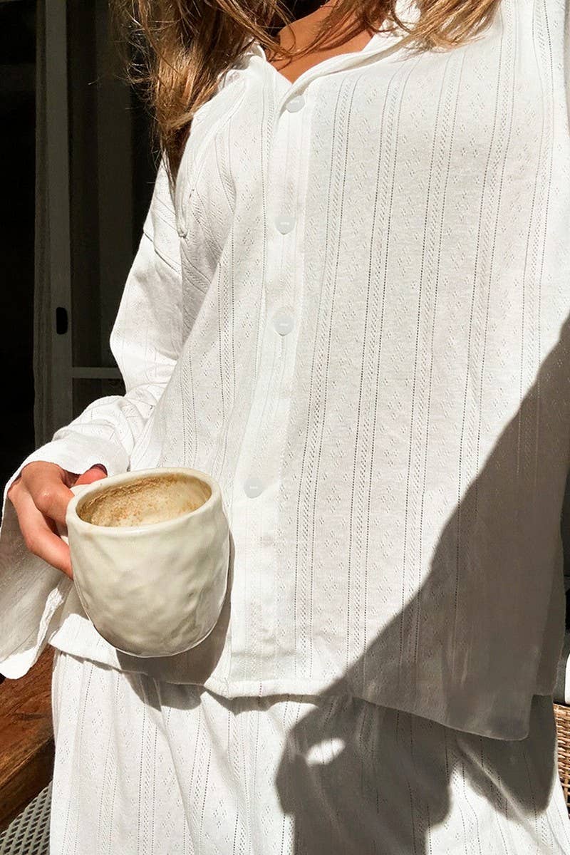 CWSPJ0278_KNITTED JACQUARD PAJAMAS TWO-PIECE SET