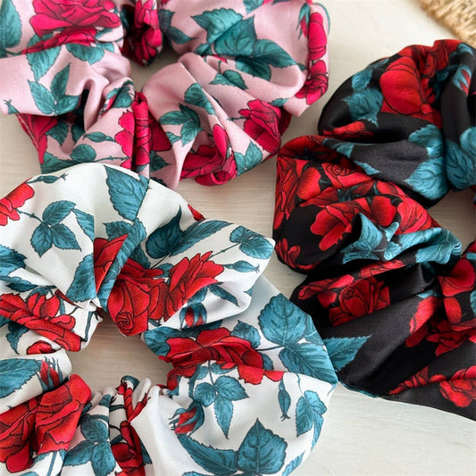 2024 NEW ROSE PRINTED LARGE INTESTINE HAIR TIE_CWAHA2419