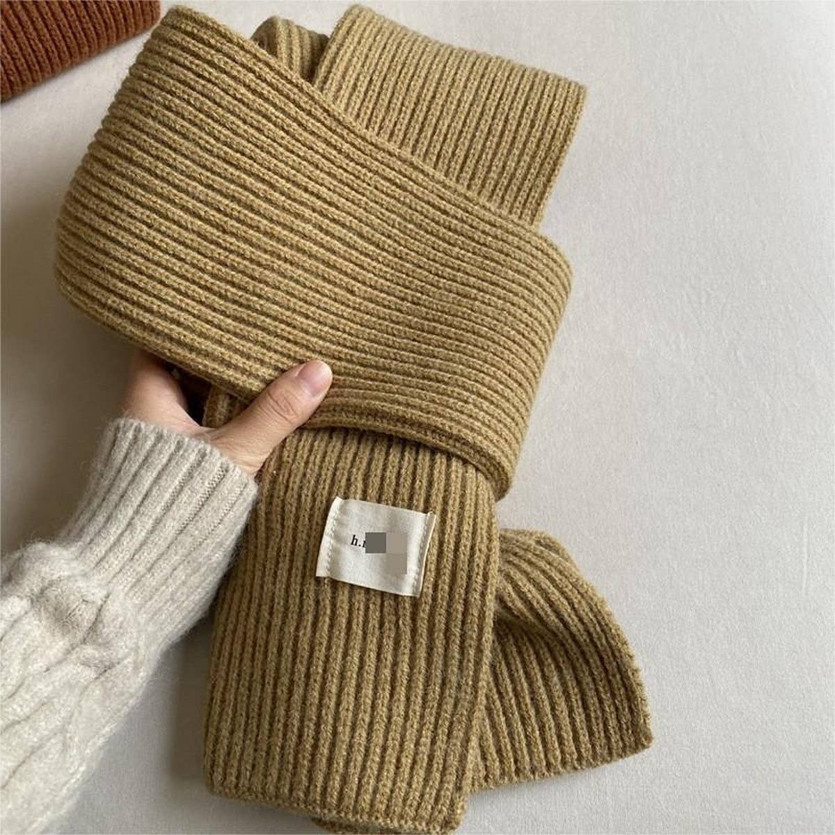 Plaid Knit Scarf - Soft Faux Cashmere Winter Wrap_CWASC1235