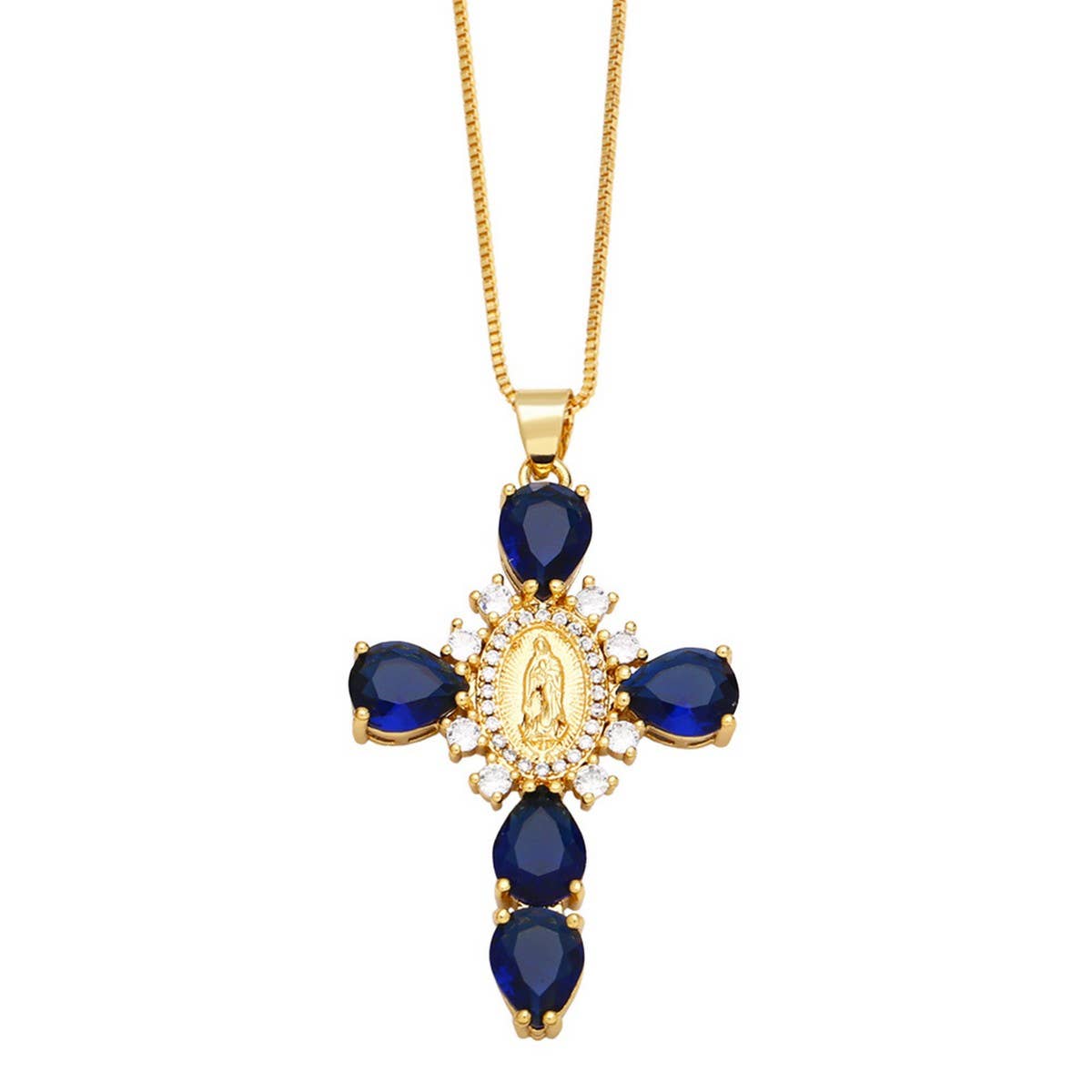 VIRGIN MARY CROSS NECKLACE