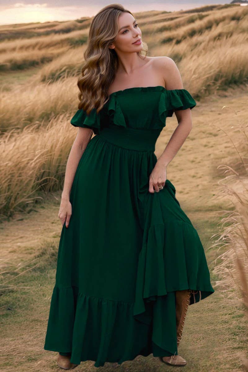 CWDMD6138_SOLID OFF-SHOULDER ONE-SHOULDER DRESS