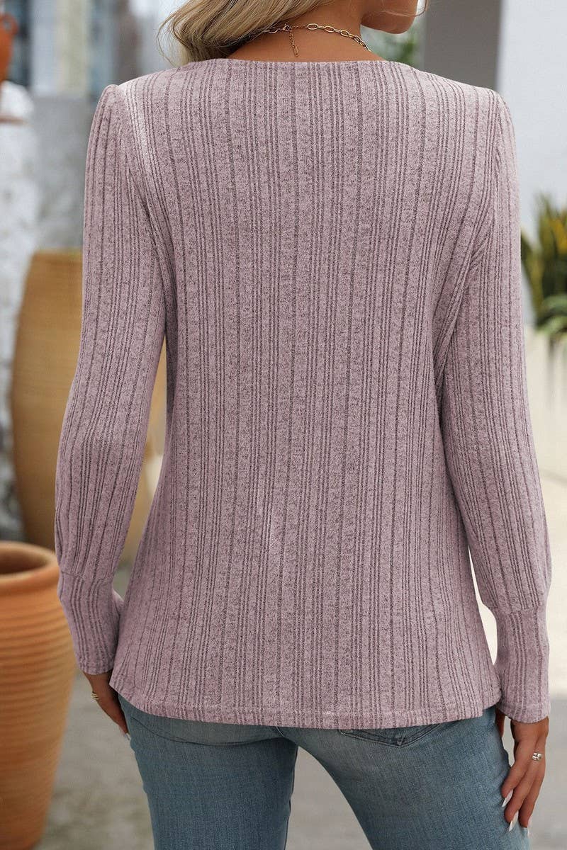 CWTBLL1815_SQUARE NECK RIBBED SOLID COLOR BUTTON TOP