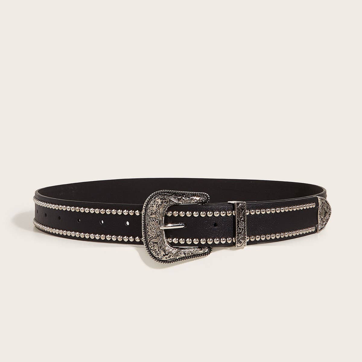CWABE0560_PUNK BELT WITH SILVER STUDS