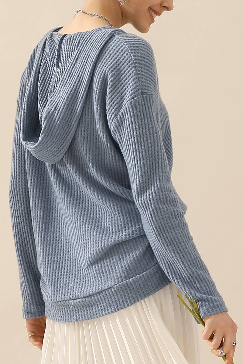 CWTTL1096_HOODIE AND POCKET PULLOVER V NECK SWEATER KNIT TO