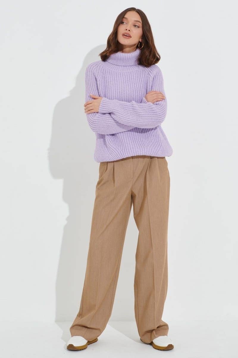 CWOSWL6642_KNIT SWEATER WITH THICK TURTLENECK LONG SLEEVES