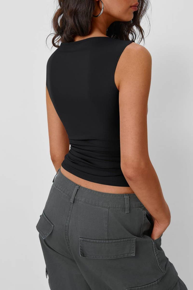 CWTTK1195_SOLID SLEEVELESS SLIM FIT SEXY TANK TOP