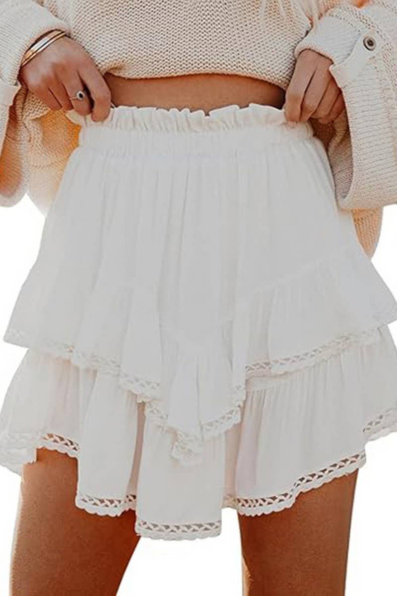 CWBSS0455_HIGH WAIST LAYERED RUFFLE MINI SKIRT
