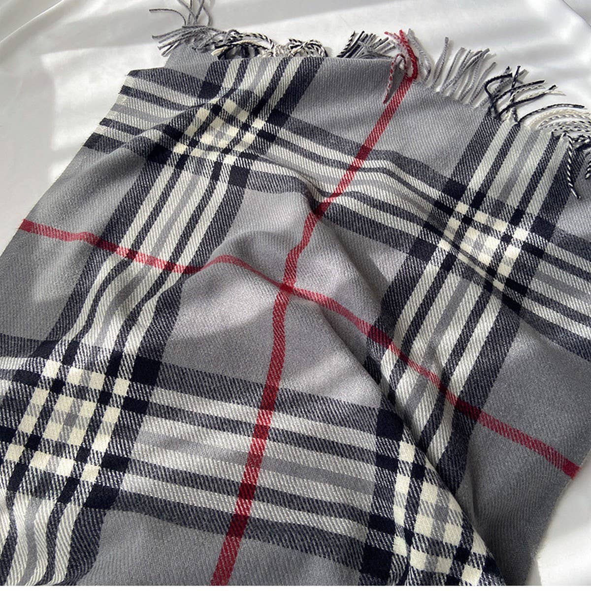 Plaid Scarf ??Warm Fringe Winter Wrap_CWASC1467