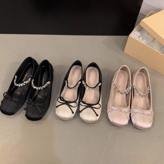 Pink Wedge Ballet Flats Mary Janes for Women_CWSHF0087