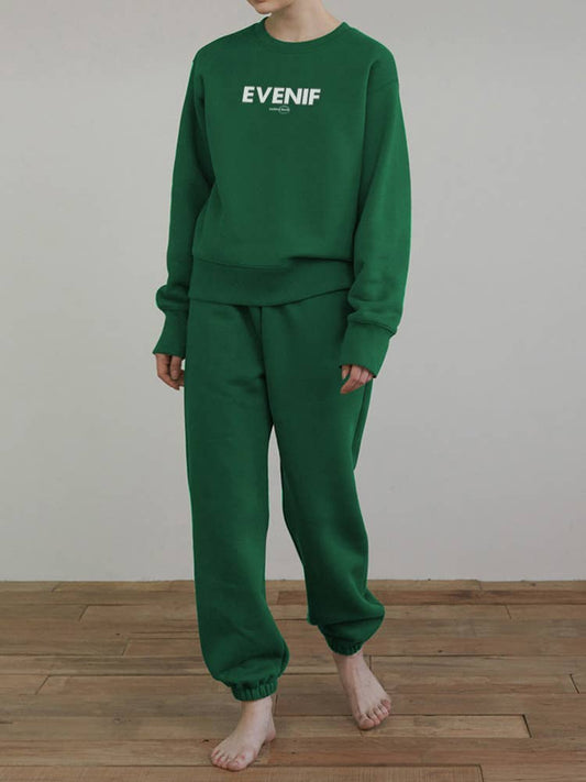 Fleece sweatshirt tight-fitting sweatpants set
