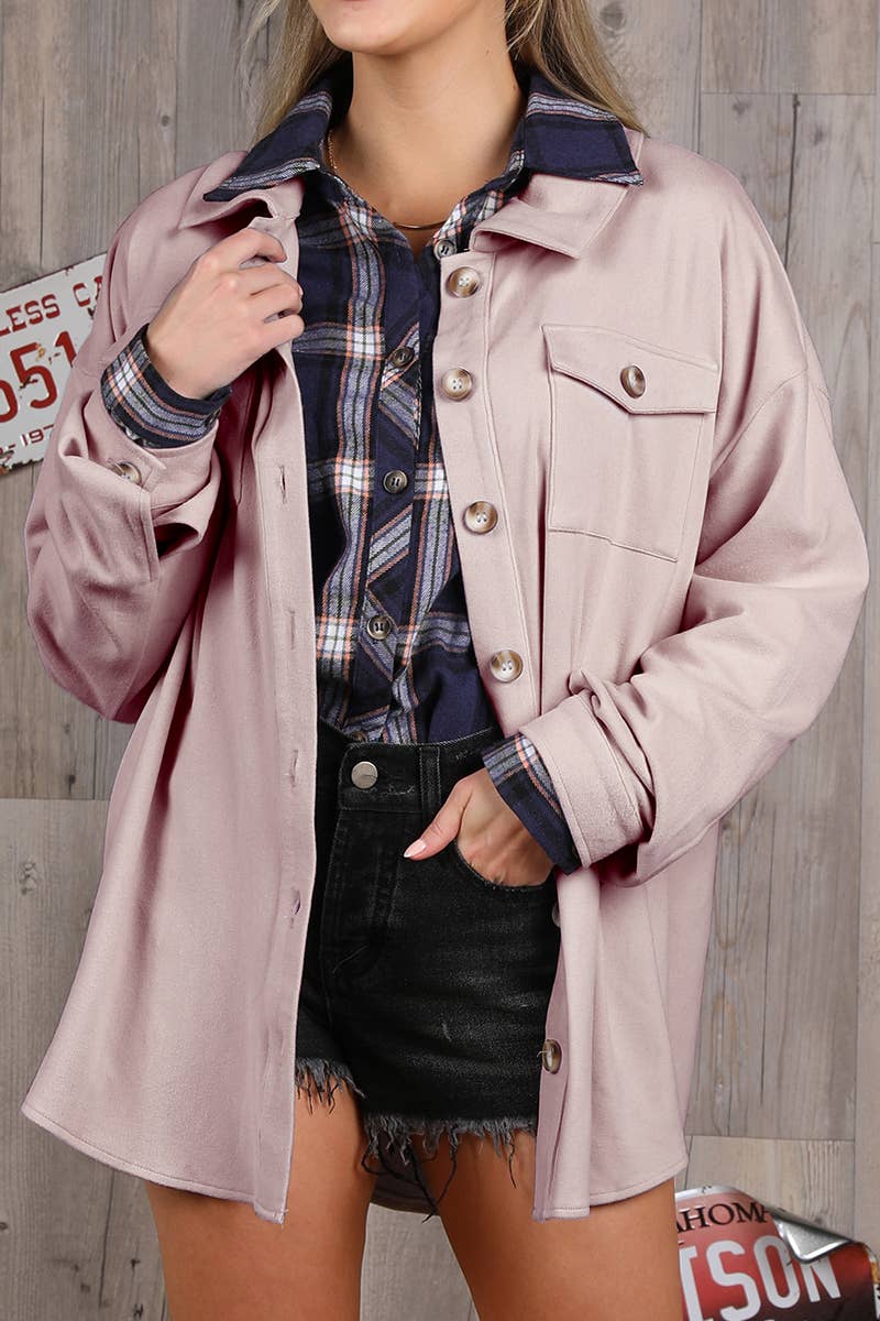 CWOJA701_SOFT AND WARM OVERSHIRTS BUTTON DOWN JACKET