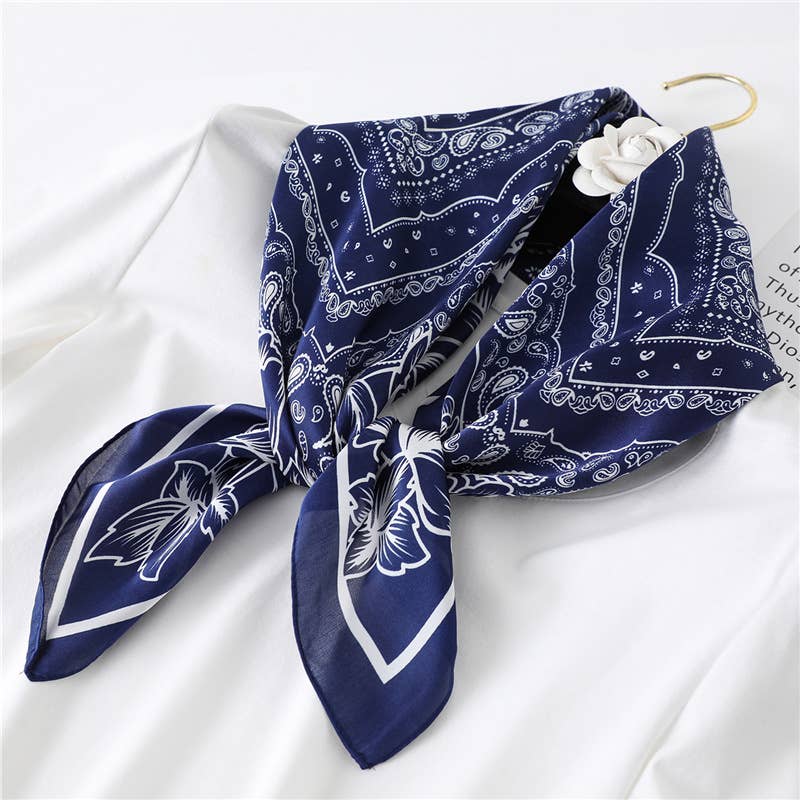 27in Paisley Lace Print Satin Square Scarf Women_CWASC1435