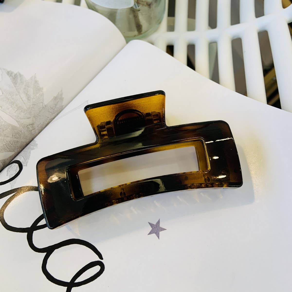 CWAHA1557_4.13"SIMPLE RECTANGLE HAIR CLAW CLIP