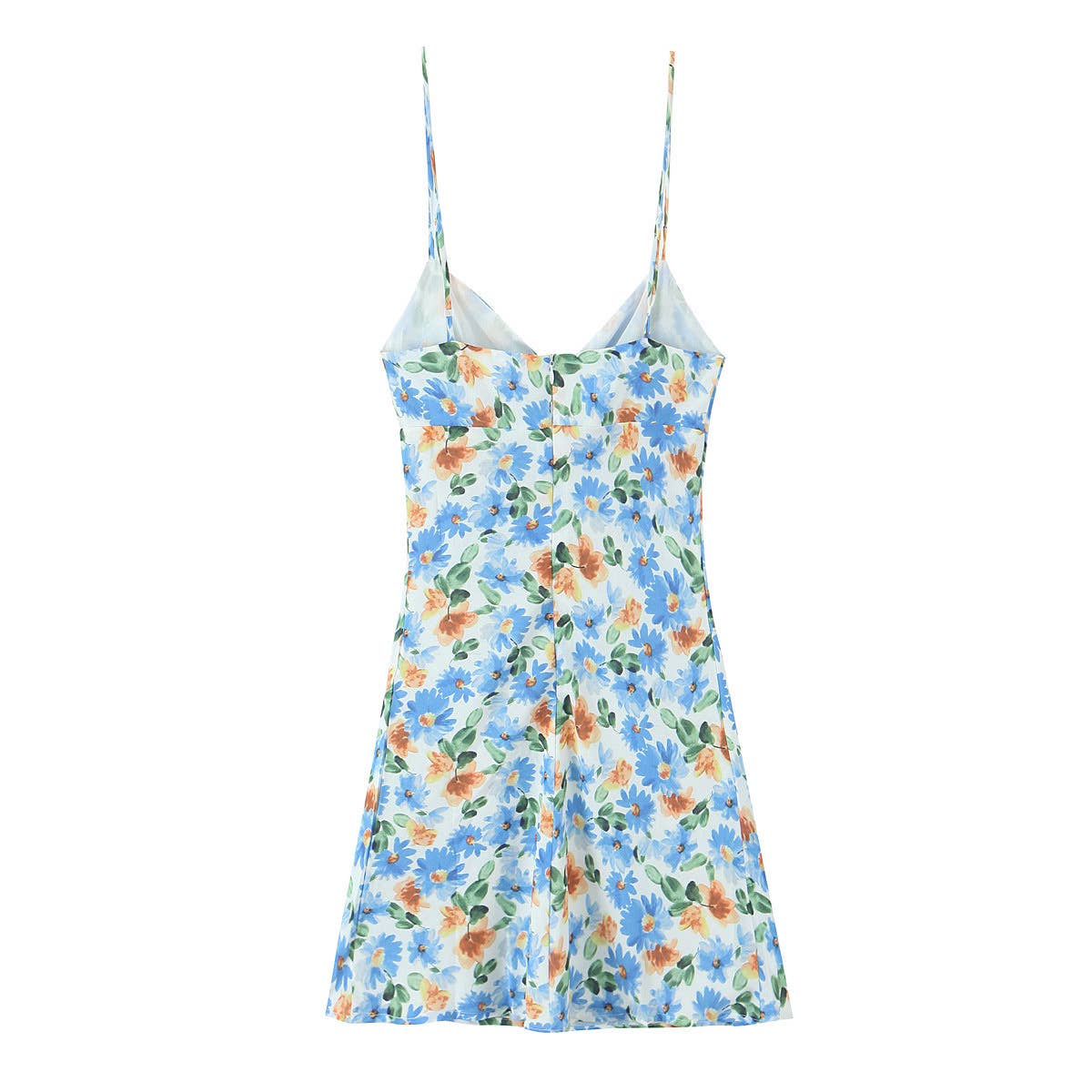 Daisy printed tie bow V-neck strappy long dress